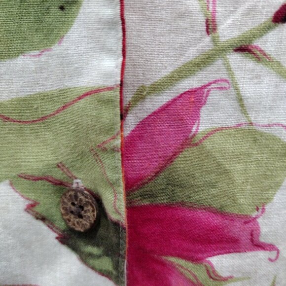 Caribbean Joe Linen Tropical Floral Shirt 1X NWOT Button Front Resort Vibes Top - Picture 9 of 11